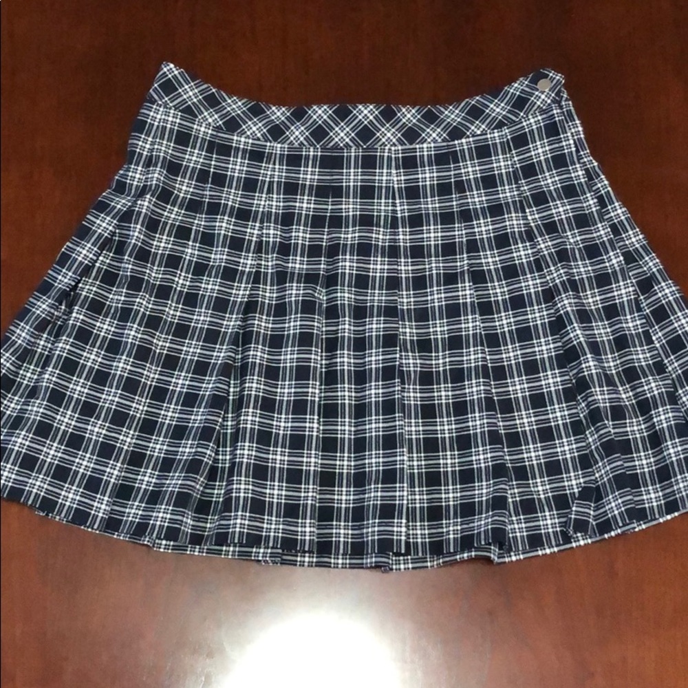 Navy Pleated Skirt